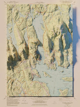 Load image into Gallery viewer, Acadia National Park Poster | Shaded Relief Rendered Map