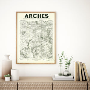 Arches National Park Poster | Vintage 1961 USGS Map