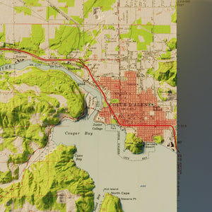 Coeur D'alene Idaho Poster | Shaded Relief Rendered Map