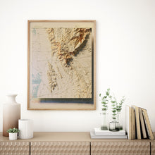 Load image into Gallery viewer, Guadalupe Mountains Texas Poster | Shaded Relief Topographical Map