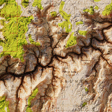 Load image into Gallery viewer, Grand Canyon National Park Arizona Map Poster - Shaded Relief Topographical Map