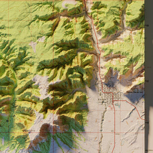 Kanab Utah | Shaded Relief Topographic Map