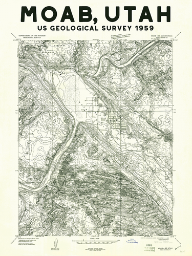 Moab Utah Poster | Vintage 1959 USGS Map