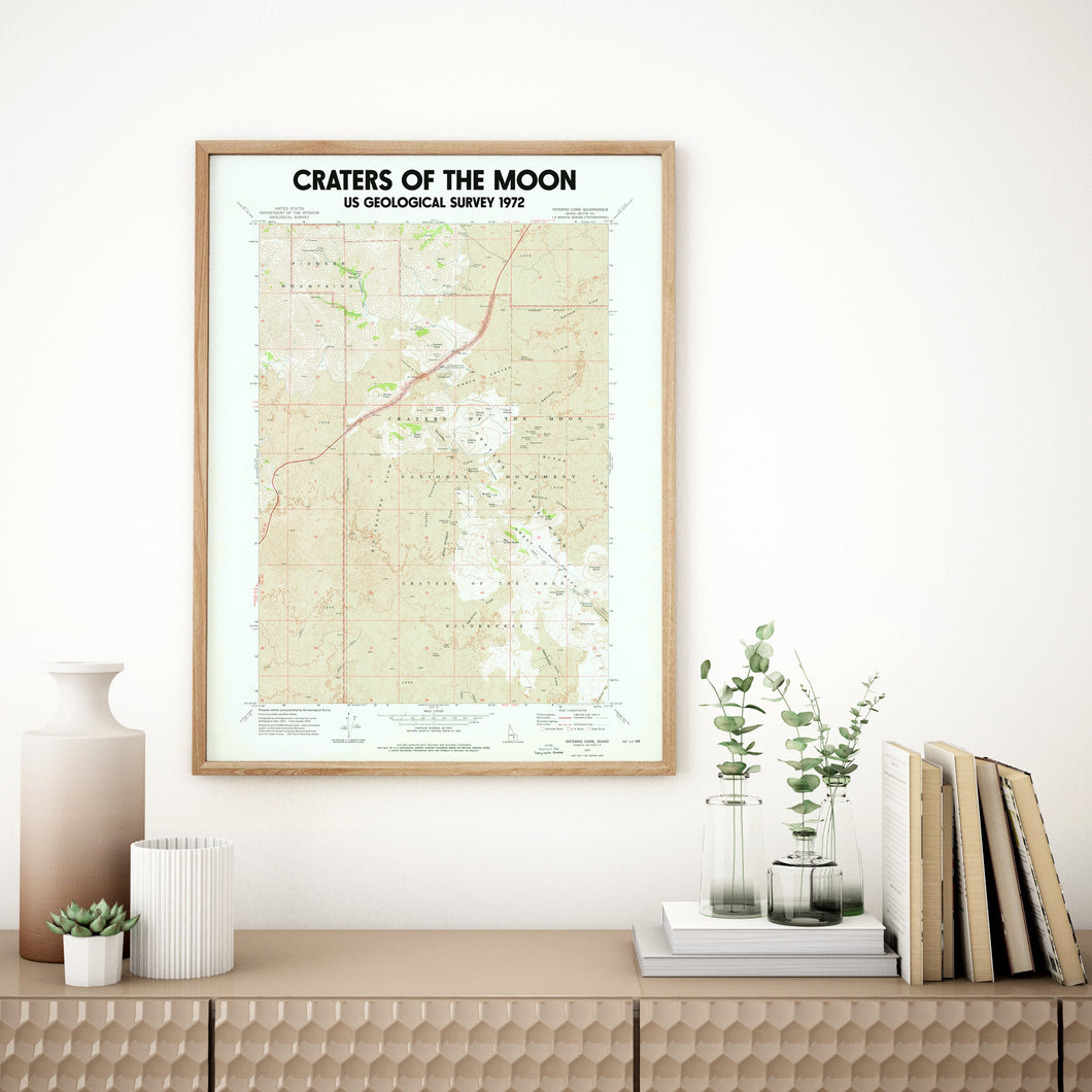 Craters Of The Moon Idaho USGS Topographic Map Poster