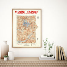 Load image into Gallery viewer, Mount Rainier National Park Vintage 1924 USGS Map | National Park Poster