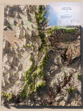 Load image into Gallery viewer, State of Utah Map Poster - Shaded Relief Topographical Map