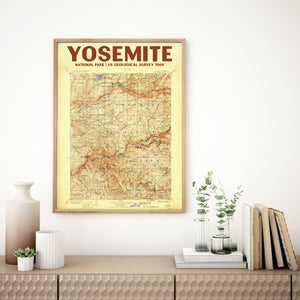 Yosemite National Park Poster | Vintage 1909 USGS Map