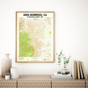 Anza Borrego California Poster | Vintage 1959 USGS Map