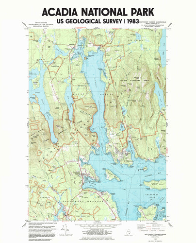 Acadia National Park Poster | 1983 USGS Map