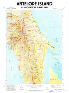Antelope Island State Park Utah Poster | Great Salt Lake Poster | USGS 1972 Map