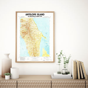 Antelope Island State Park Utah Poster | Great Salt Lake Poster | USGS 1972 Map