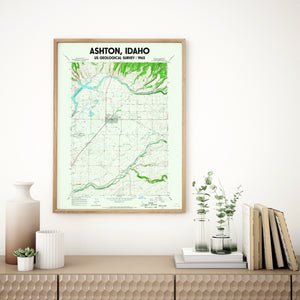 Ashton Idaho USGS Map Poster 1965