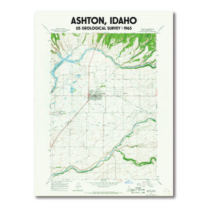 Ashton Idaho USGS Map Poster 1965