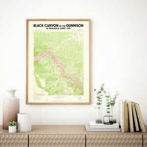 Black Canyon of the Gunnison Colorado Poster | Vintage 1957 USGS Map