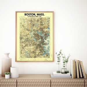 Boston Massachusetts Poster | Vintage 1903 USGS Map