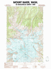 Load image into Gallery viewer, Mount Baker Washington Poster | Vintage 1989 USGS Map