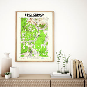 Bend Oregon Poster | Vintage 1948 USGS Map