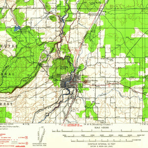 Bend Oregon Poster | Vintage 1948 USGS Map