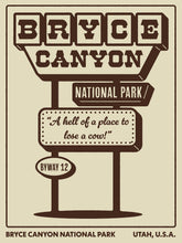 Load image into Gallery viewer, Bryce Canyon National Park Entrance Sign Poster | Vintage Motel Sign Poster | Bryce Canyon Utah | Arches Wall Decor