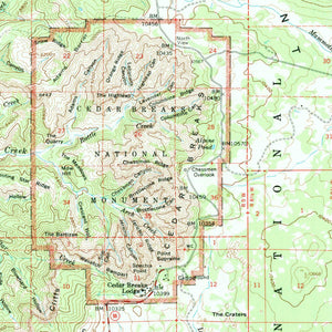 Cedar Breaks National Monument Utah Poster | 1958 USGS Map