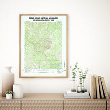 Load image into Gallery viewer, Cedar Breaks National Monument Utah Poster | 1958 USGS Map