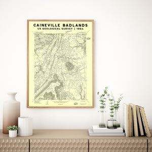 Caineville Badlands | Factory Butte Utah | USGS Map Poster 1954