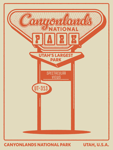Canyonlands National Park Entrance Sign Poster | Vintage Motel Sign | Moab Utah | Canyonlands Wall Decor