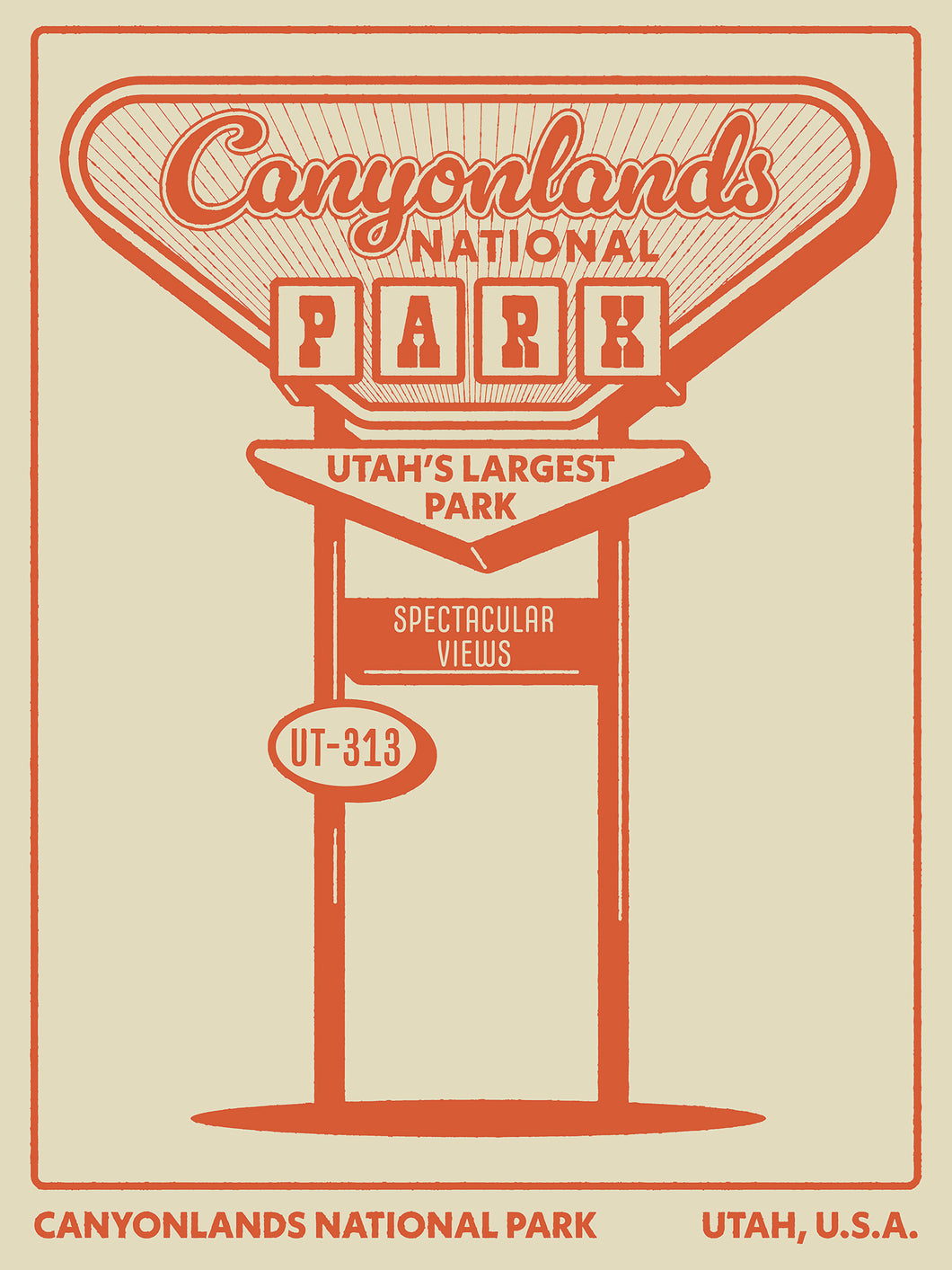 Canyonlands National Park Entrance Sign Poster | Vintage Motel Sign | Moab Utah | Canyonlands Wall Decor
