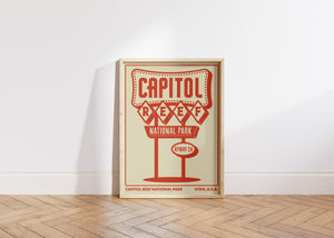 Capitol Reef National Park Entrance Sign Poster | Vintage Motel Sign  | Capitol Reef Wall Decor