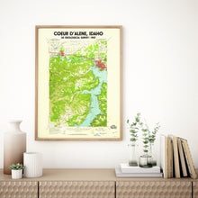 Load image into Gallery viewer, Coeur D&#39;Alene Idaho Poster | Vintage 1957 Map