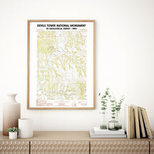 Load image into Gallery viewer, Devils Tower National Monument Poster | Vintage 1984 USGS Map