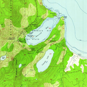 Emerald Bay Lake Tahoe Poster | Vintage USGS 1955 Map