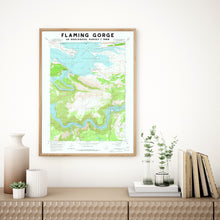 Load image into Gallery viewer, Flaming Gorge Utah USGS Vintage Map 1966 Poster