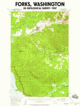 Load image into Gallery viewer, Forks Washington Poster | Vintage 1957 USGS Map