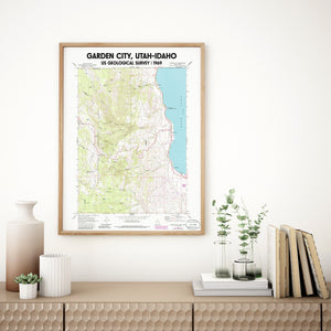 Garden City Utah Idaho Bear Lake Poster | Vintage 1969 USGS Map