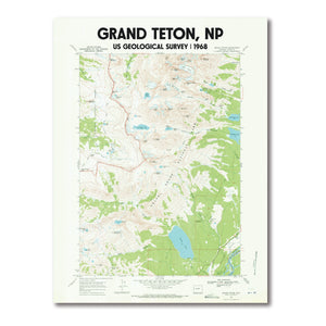 Grand Teton National Park 1968 USGS Topographic Map Poster
