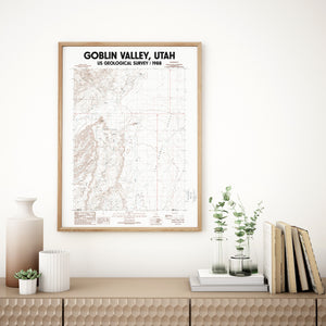 Goblin Valley Utah Poster | Vintage 1988 USGS Map