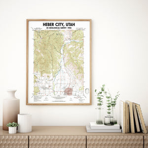 Heber City Utah 1955 USGS Map Poster