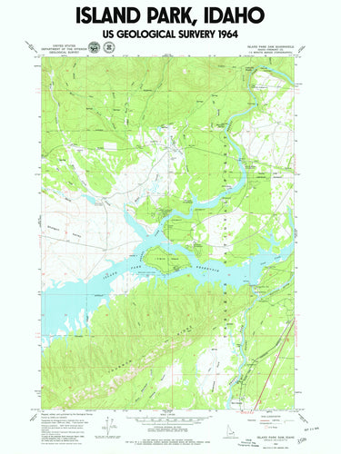Island Park Idaho Vintage 1964 USGS Map
