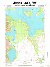 Load image into Gallery viewer, Jenny Lake 1698 USGS Topographical Map Poster