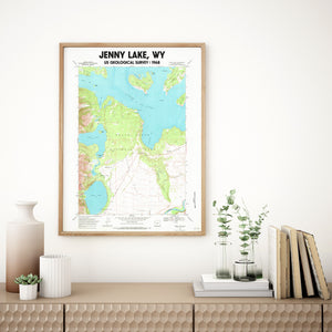 Jenny Lake 1698 USGS Topographical Map Poster