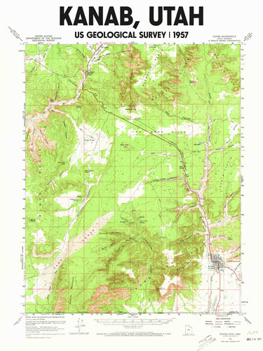 Kanab Utah Poster | Vintage 1957 USGS Map