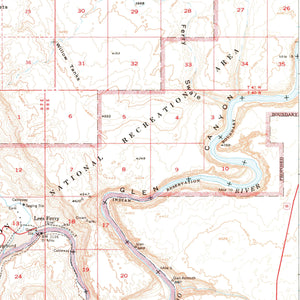 Lees Ferry 1954 USGS Map Poster | Horseshoe Bend Arizona Map Poster