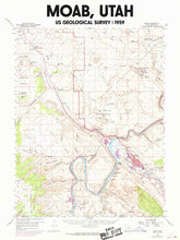 Load image into Gallery viewer, Moab Utah Poster | Vintage 1959 USGS Map