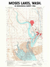 Load image into Gallery viewer, Moses Lakes Washington Poster | Vintage 1956 USGS Map