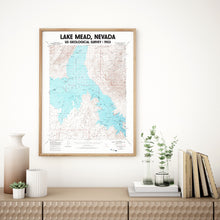 Load image into Gallery viewer, Lake Mead Nevada Poster | Vintage 1953 USGS Map