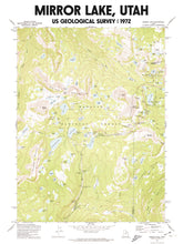 Load image into Gallery viewer, Uinta Mountains Mirror Lake USGS Map Poster