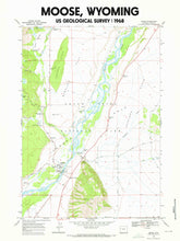 Load image into Gallery viewer, Moose Wyoming 1969 USGS Topographical Map Poster