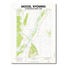 Load image into Gallery viewer, Moose Wyoming 1969 USGS Topographical Map Poster