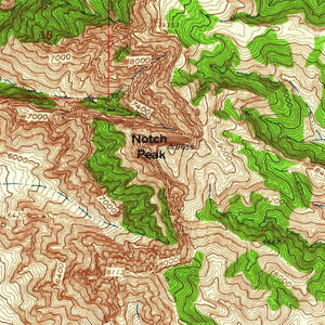 Notch Peak Utah Poster | USGS 1960 Map Poster